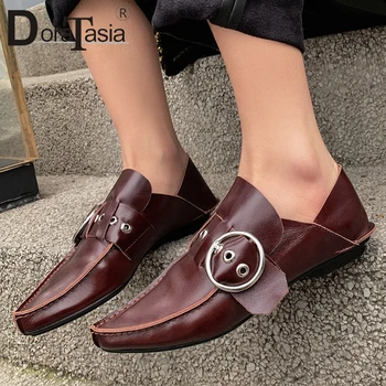 

DORATASIA New Lady Brand Design Pointed Toe Loafers 2020 Fashion Decorate Flats Women Quality All Genuine Leather Shoes Woman