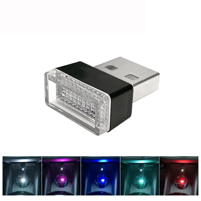 Миниатюрный светодиодный светильник USB для атмосферы в автомобиле декоративное