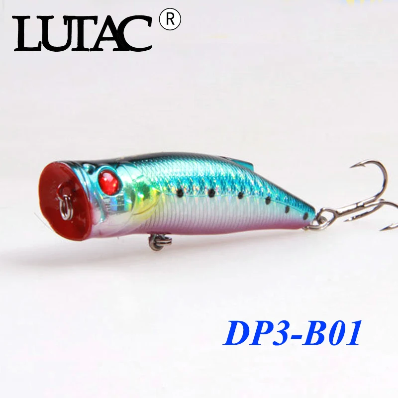 

Popper fishing bait 70mm 10g Floating Treble hooks topwater ABS hard plastic lure 5 colors available