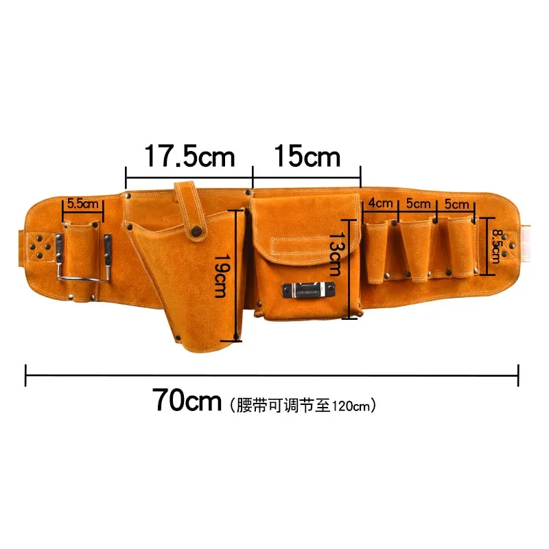 Cowhide Leather Wearable Waist Pack Electric Drill Bag Screws Nails Drill Bit Metal Parts Fishing Travel Tool Storage Bags belt small tool chest