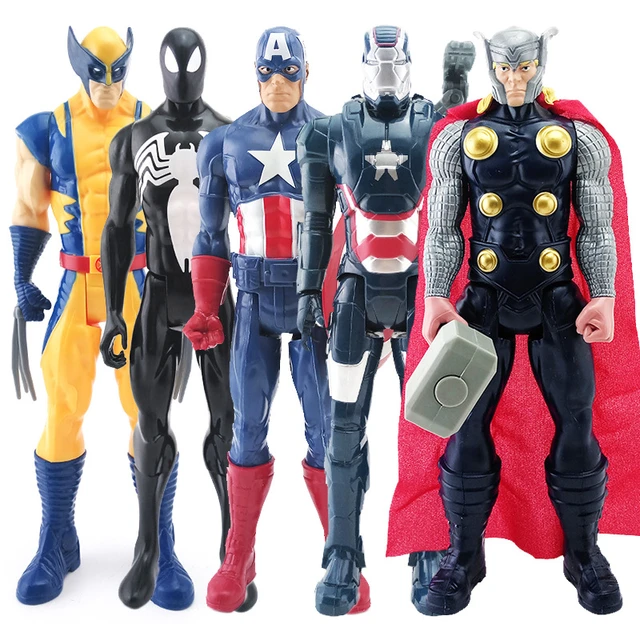 Marvel Super Heroes Avengers Thanos Black Panther Captain America Thor Iron  Man antman Hulkbuster Hulk Action Figure Dolls 30cm