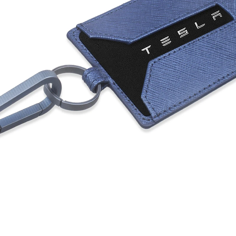 Для Tesla модель 3 Высокое качество кожаный держатель для карт и протектор 3 цвета - Название цвета: Синий