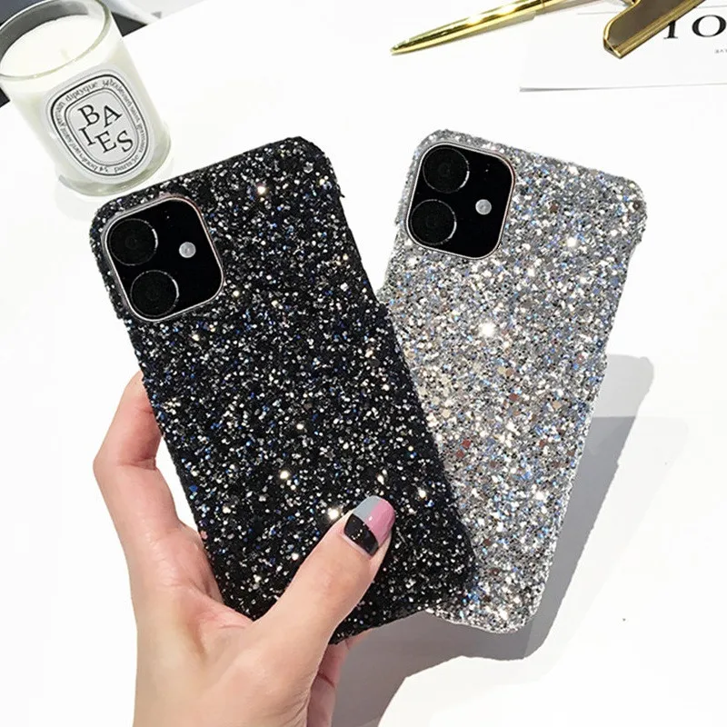 Модные блестящие жесткий чехол для iPhone 8 Plus 7 Сияющий Bling 6 6s плюс 5S XS Max XR X Shell