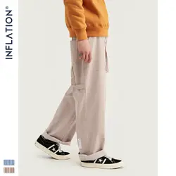 INFLATION 2019 мужские повседневные штаны зимние уличные модные полосатые брюки прямые эластичные талии повседневные полосатые мужские брюки
