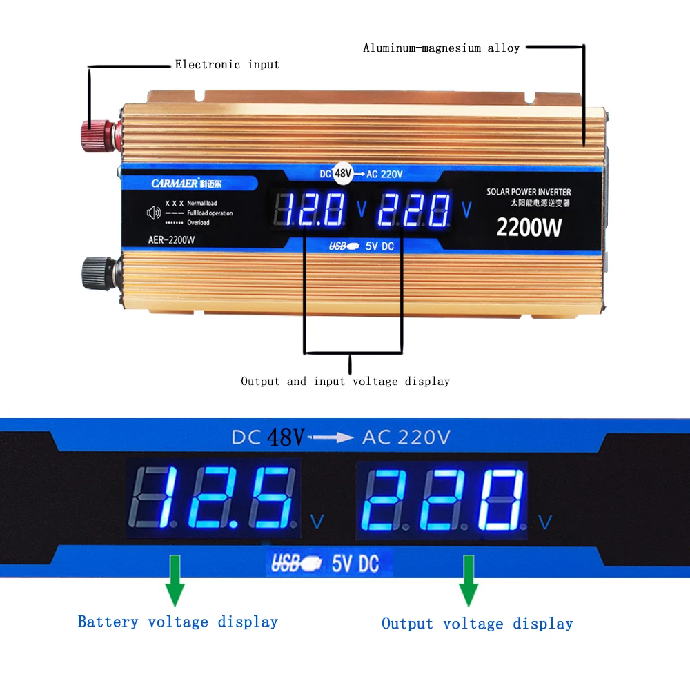 Zmodyfikowany falownik sinusoidalny VFD DC 12V / 24V do 220V boost przekształtnik boost transformator napięcia wave mpp solar power vehicle Zmodyfikowany falownik sinusoidalny VFD DC 12V / 24V do 220V boost przekształtnik boost transformator napięcia wave mpp solar power vehicle