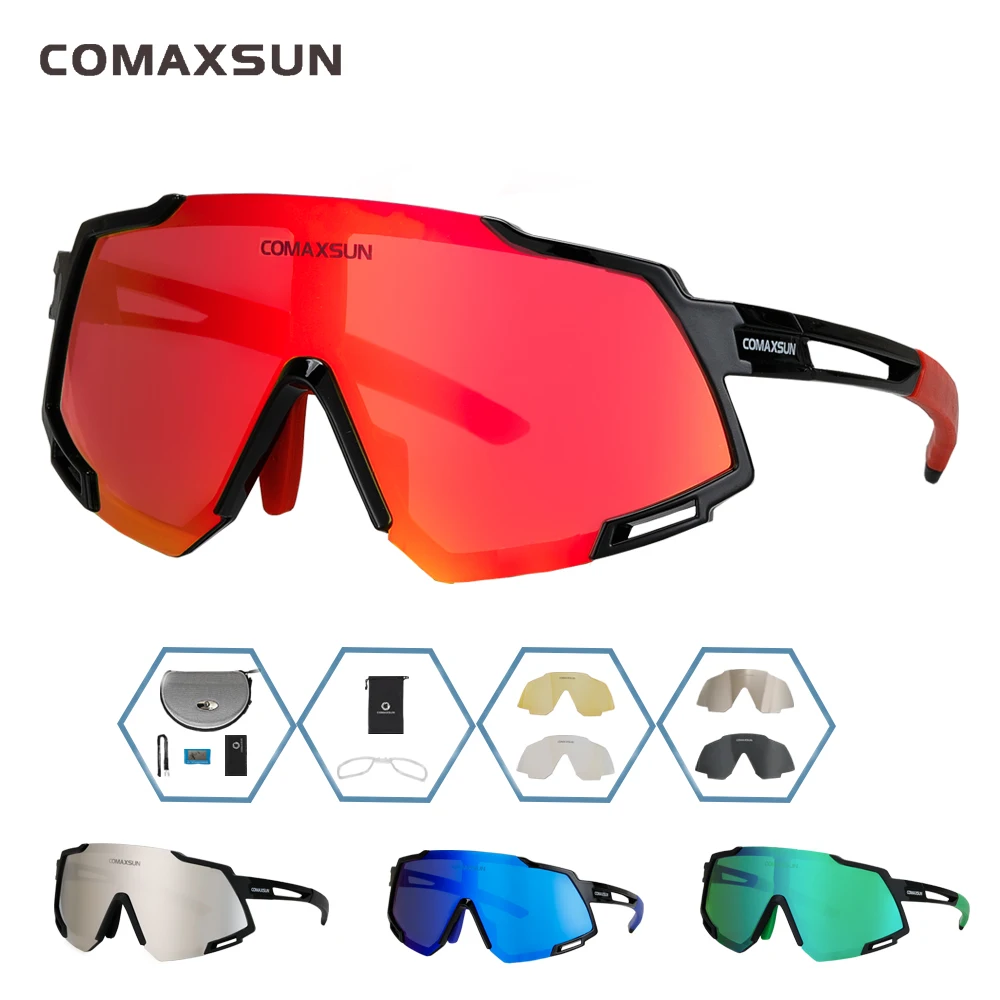 COMAXSUN профессиональные поляризационные очки 5 Len для велоспорта MTB дорожный велосипед спортивные зеркальные солнцезащитные очки велосипедные очки UV400 велосипедные очки|Очки для велоспорта| | АлиЭкспресс