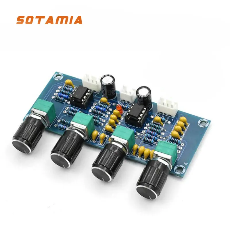 

SOTAMIA NE5532 Tone Board Amplifier Preamp Tone Volume Control Treble Bass Volume Adjustment Preamplifier Audio Board DC12-24V