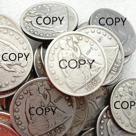 

A SET OF Seated Liberty Dollar 1840-1873 46PCS copy Coins Silver Plated