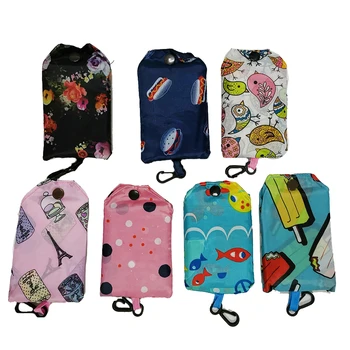 

Large Capacity Recycling Fashion Storage Shopping Bag Fruit Vegetable Handbag Foldable With Handle Floral Print Eco Friendly