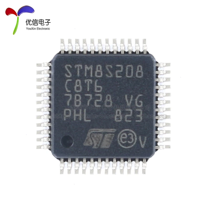 Оригинальные STM8S208C8T6 LQFP 48 24 МГц/64KB вспышка/8 битный микроконтроллер