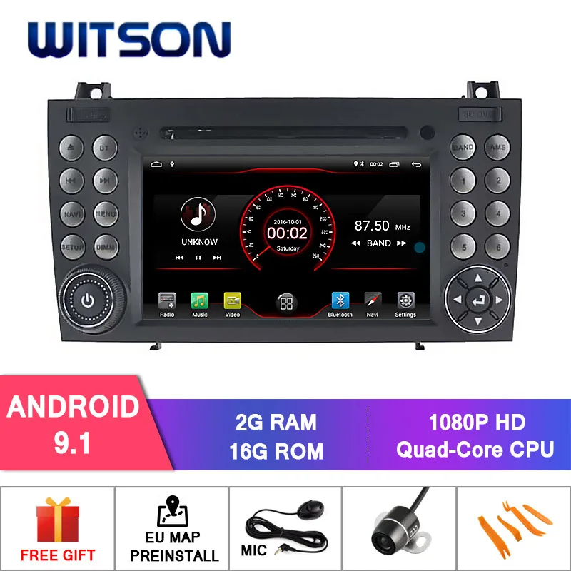 Германия запас! WITSON Android 9,0 автомобильный DVD gps для BENZ SLK200/SLK280 SLK35/SLK55 4GB ram+ 64GB FLASH 8 Octa Core+ DVR/wifi+ DAB+ gps - Цвет: AC8227L Android 9.1