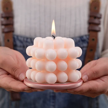 

Nordic Home Decoration Candle Decoration Romantic Scene Layout Wedding Scene Creative Geometric Round Small Candle