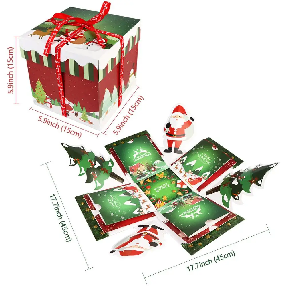 Рождество взрыв коробка скрапбук DIY Фотоальбом сюрприз Подарочная коробка с DIY Аксессуары Комплект год рождественский подарок
