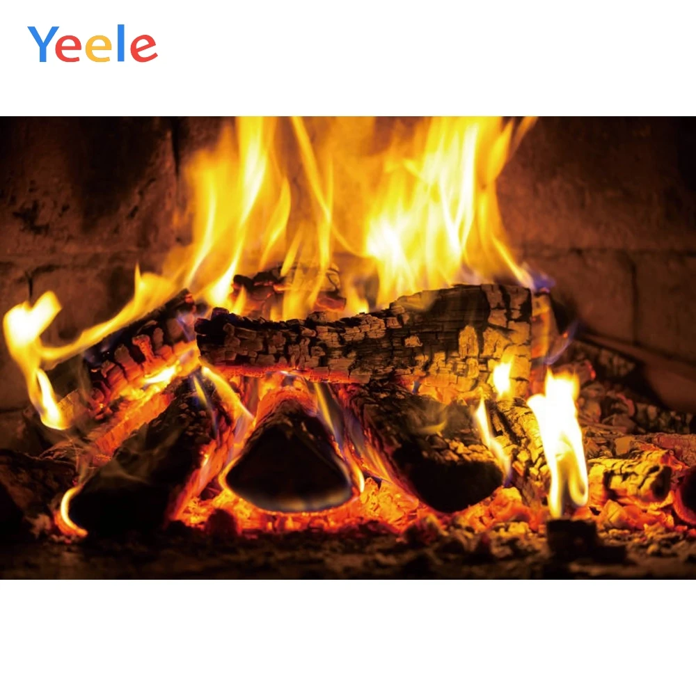 Yeele Christmas Fireplace Backdrop Sock Vintage Baby Portrait Vinyl Photography Background For Photo Studio Photophone Photocall