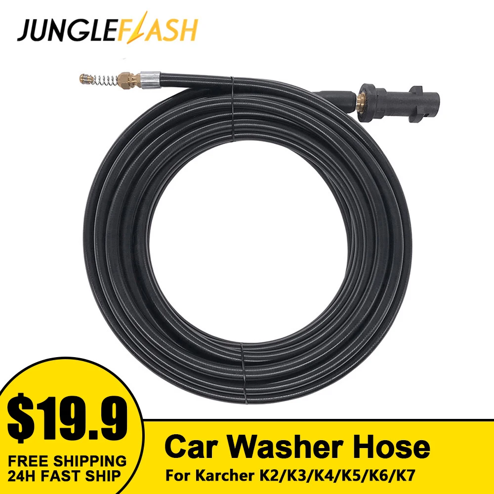 

JUNGLEFLASH 6/10/15/20M High Pressure Cleaning Hose Sewer Drain Water Cleaning Hose Pipe Cleaner For Karcher K2 K3 K4 K5 K6 K7