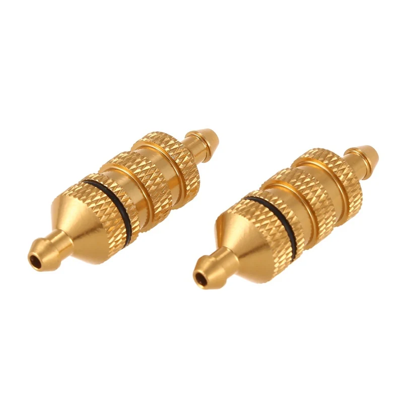 2 Pcs Aluminum alloy 02156 Fuel Filter Nitro Spare Parts for 1/10 1/8 RC Model Car Golden | Игрушки и хобби