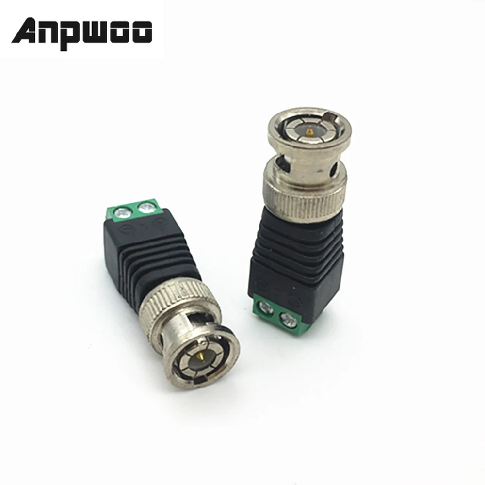 ANPWOO 10 шт./лот BNC папа к UTP Mini Coax CAT5 для камеры видеонаблюдения Видео балун адаптер POE
