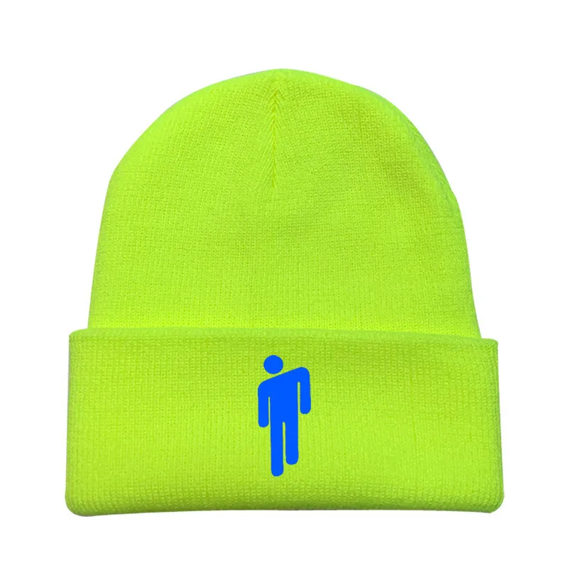 4 цвета, вязаная зимняя шапка Billie Eilish, одноцветная вязаная шапка в стиле хип-хоп, шапка Skullies, подарки, теплая зимняя шапка для мальчиков и девочек - Цвет: yellow - style 7