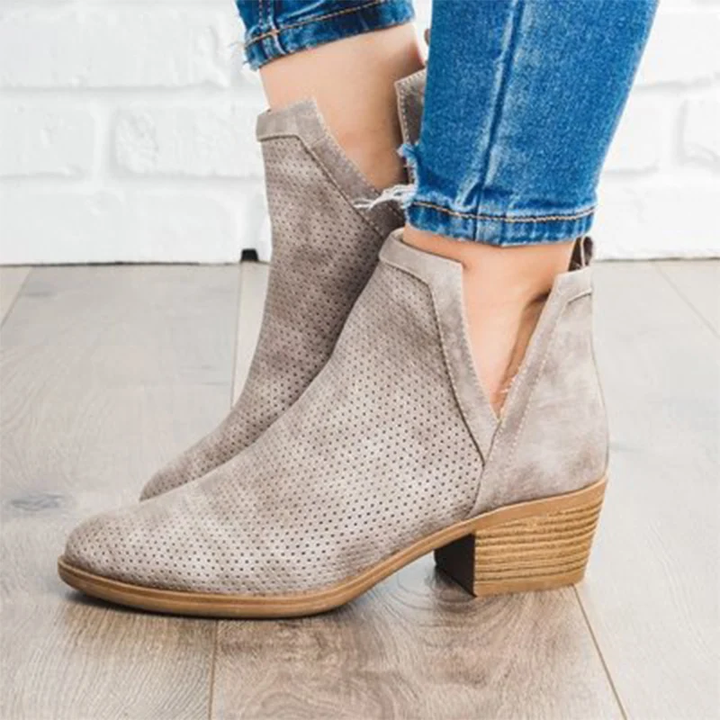 Women Ankle Boots 2020 Slip-On Shoes Women