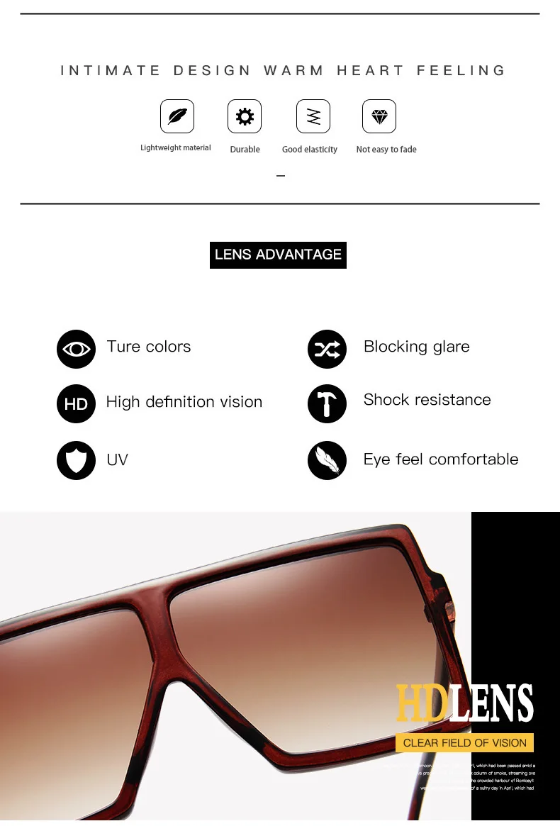 big black sunglasses New Square Sunglasses Women Oversized And Luxurious 2022 Fashion Luxury Brand Personlity Gradient Leopard Gafas UV400 rectangle sunglasses