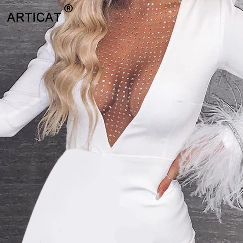 Articat Sexy Deep V Neck Mesh Bodycon Dress Women Long Sleeve Bodycon Sequin Christmas Dress Fashion Winter Party Dress Vestidos