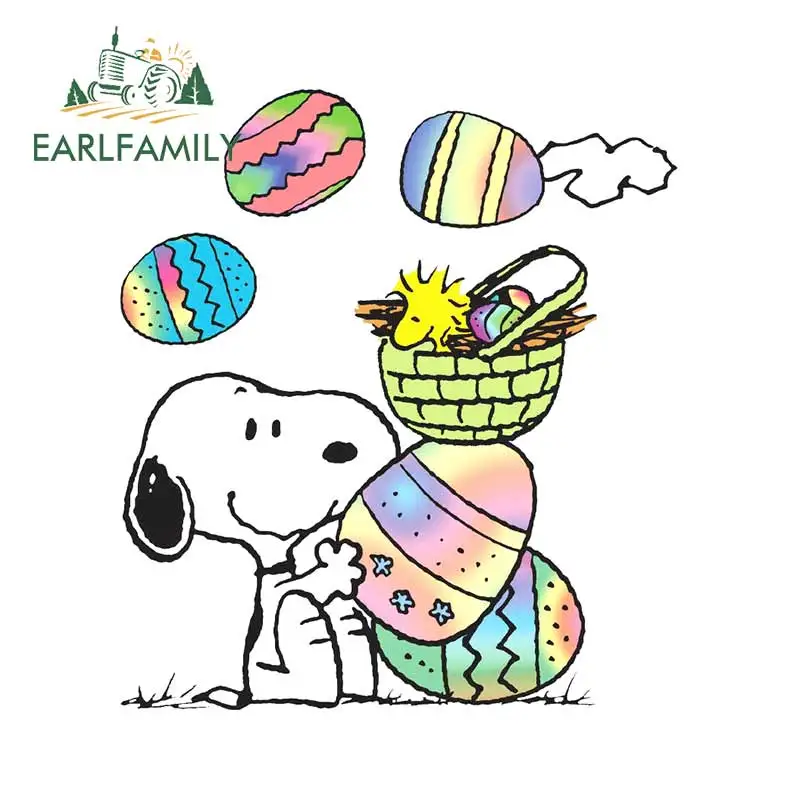 EARLFAMILY 13 см x 11 8 для Снупи пасхальные яйца тонкие наклейки автомобиля