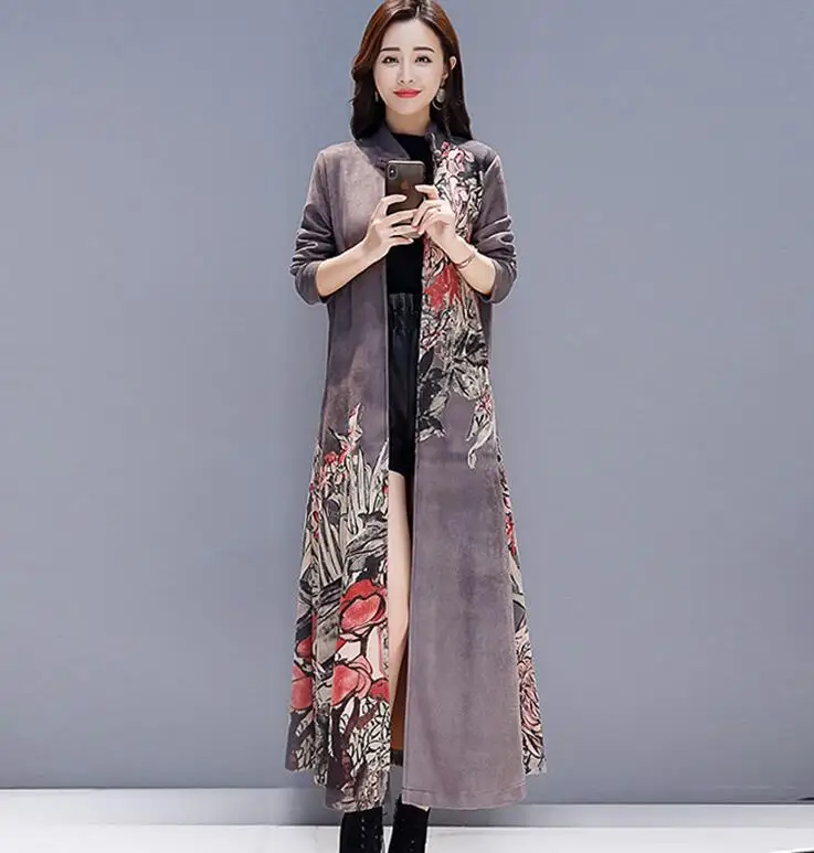 Серый Autumn Winter long Coat Women Solid Pocket Buckskin Blend Coat Long Casual Elegant Trench Coat Outwear Woolen Coat Femme - Цвет: Серый