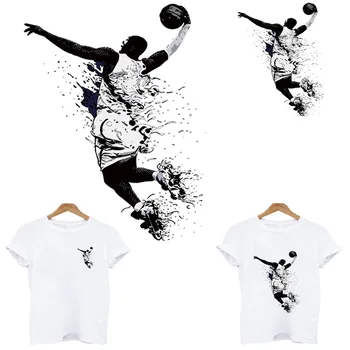 

thermo stickers on clothes iron on patches stripes application of one heat-sensitive patche flower applique stripe basketball