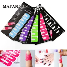 10pc/folha prego u-forma descascar fora da fita anti-transbordamento protetor adesivo unha arte polonês pintura ferramenta 184*80mm anti-transbordamento adesivos
