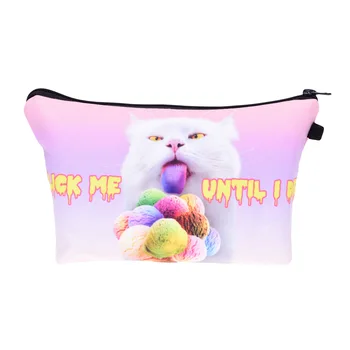 

Cosmetic Bag 3D Printing Cat Pattern Storage Bag Wash Bag
