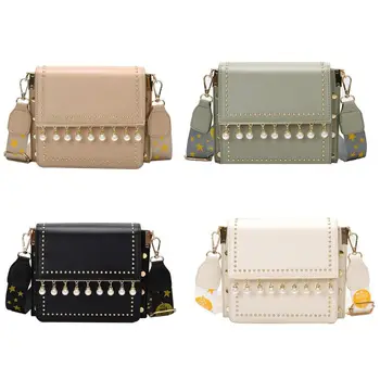 

Women Shoulder Bag Beads Tassels PU Leather Sweet Style Lady Handbag Travel