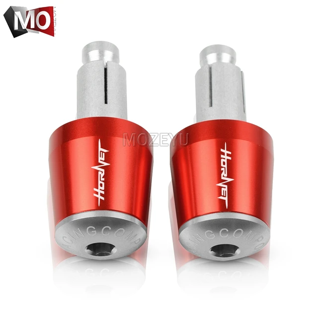 22mm Motorcycle Handlebar Grips End Handle Bar Cap End Plug For HONDA CB600F CB600 CB599 CB900F Hornet 250 600 900 CB500F CB919 Red Silver