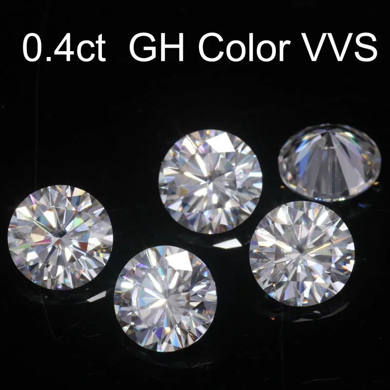 

Loose Gemstones Moissanite GH Color 0.4ct 0.4 Carat 4.5mm Clarity VVS Round Jewelry Bracelet Diamond Ring Material Loose Stones