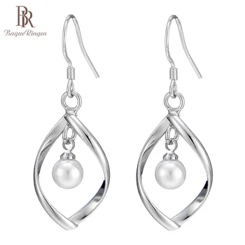 

Bague Ringen Temperament Small Pearl Earrings for Women Fine Silver 925 Jewelry Fallen Leaf Eardrops Easy Matching Wholesale