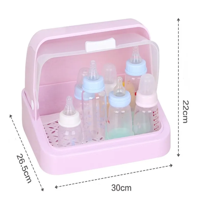 Anti Dust Baby Bottles Storage Box Drying Rack Plastic Tableware Dry Case Cleaning Dryer Drainer Storage Container Baby Care bottle drying rack baby bottle drying rack feeding bottle drying rack