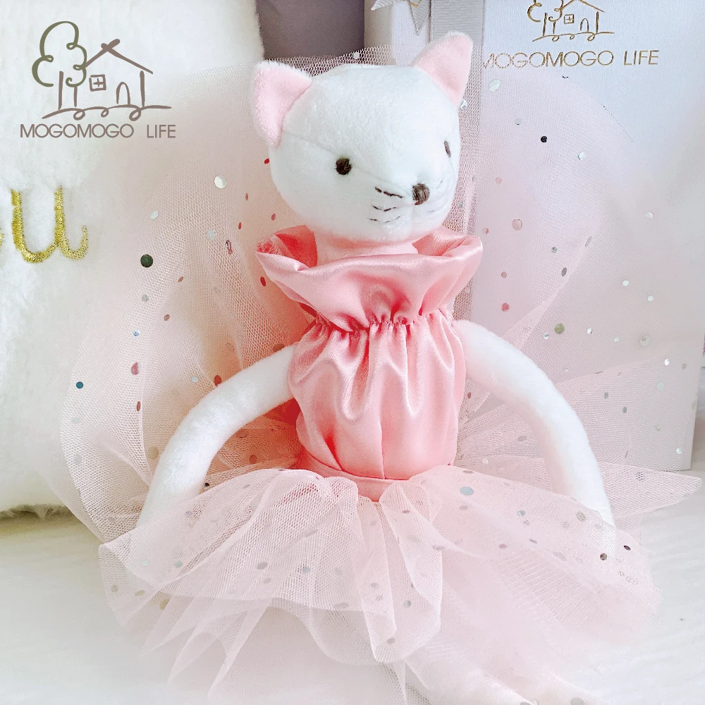 Stuffed Handmade Animal Kitten Plush Toy Soft Cute Cat Doll Ballerina Gift 38 cm 