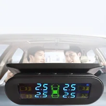 Солнечная TPMS беспроводная автомобильная система контроля давления в шинах lcd с внешним датчиком