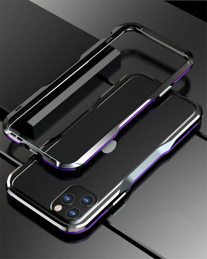Для iPhone 11 Pro iPhone 11 чехол жесткий алюминиевый бампер чехол для iPhone 11 Pro Max Телефон Ультра тонкий металлический каркас чехол - Цвет: black blue