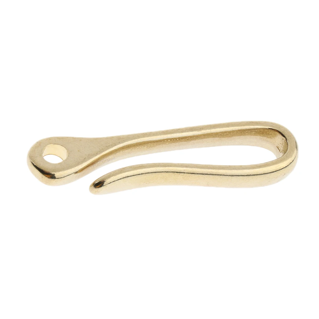 Vintage Solid Brass key Ring Belt U Hook Wallet Chain FOB Clip Biker