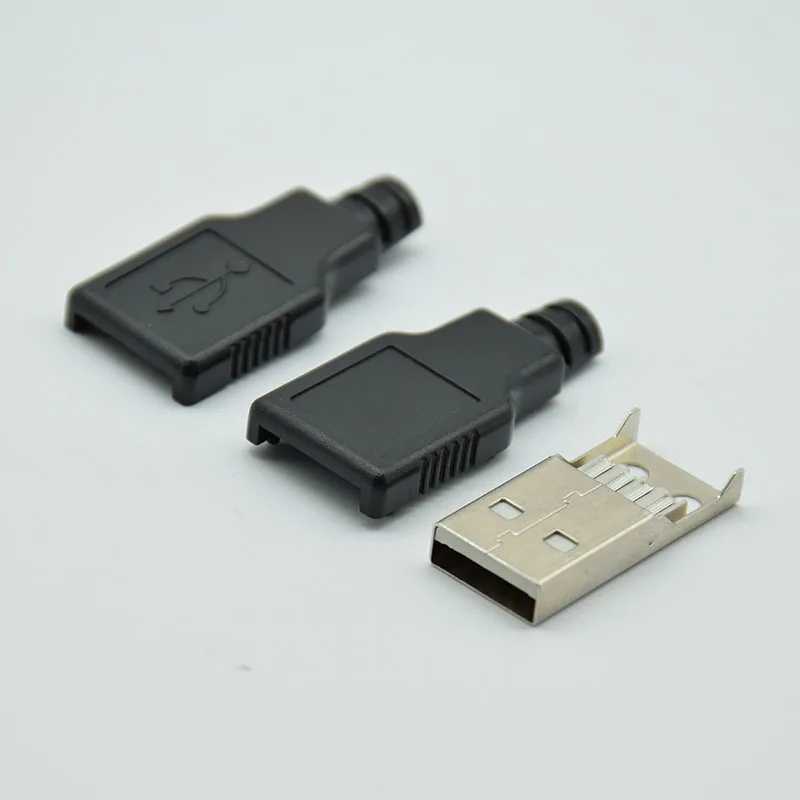 10pcs/5pcs IMC  New Type A Male USB 4 Pin Plug Socket Connector With Black Plastic Cover diy