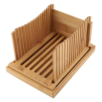 

Brand New 31.7x23.7x19cm Foldable Environmental Friendly Bamboo Bread Slicer Guide With Crumb Catching Tray Practical Tools