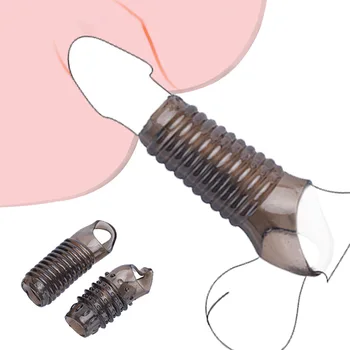 Men's Penis Rings Reusable Dick Extender Sleeve Delay Ejaculation Erection Glans Cover Enlargement Sex Toys For Men Ring Cock 2