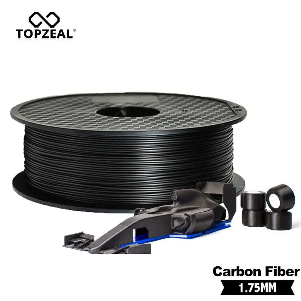 Barato TOPZEAL-filamento de fibra de carbono PLA/ABS/PC/PETG/PA, Material consumible de goma plástica de 1,75mm usado para impresora 3D 6Q5kAAVRO