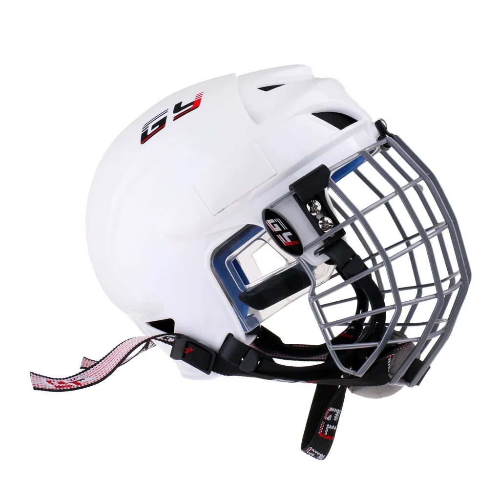 Adjustable Unisex Adult Kids Ice Hockey Helmet & Face Guard Cage Combo CE Approved Impact Resistant & Lightweight