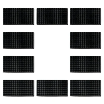 

10 Pcs Seedling Tray Sprout Plate 128 Cells Nursery Pots Tray for Home Gardening Bonsai DIY (Black, 80g)