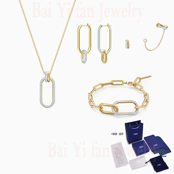 

2020 Fashion SWA New TIME Set Modern Elements Buckle Decoration Golden Buckle Set Women Popular Romantic Jewelry Gifts