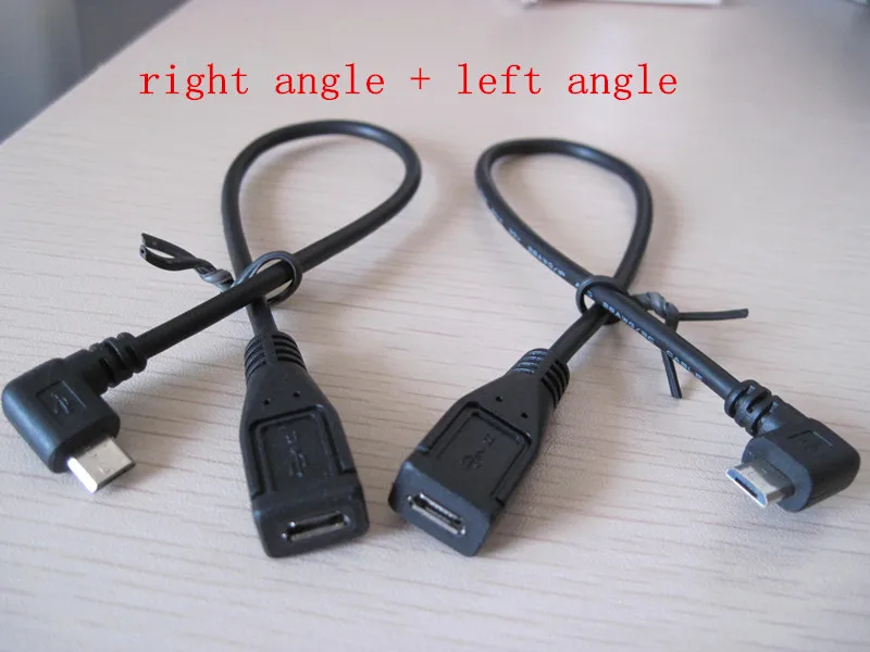 1 пара 90 градусов левый + правый угол Micro B 5pin папа-Мама usb удлинитель кабель для