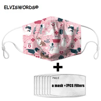 

ELVISWORDS Cute Animal Corgi Dog Pink Kids Mask Dustproof Windproof Mouth Mask for Adult Unisex Washable Elastic Face Mask 2020
