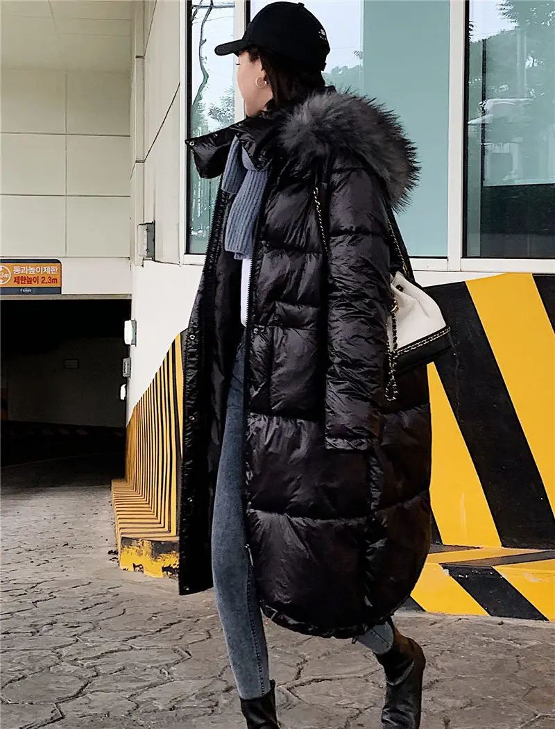 Women Winter Long Parka Fashion Space Cotton Padded Warm Thicken Jacket Coat Ladies Coat Long Outwear