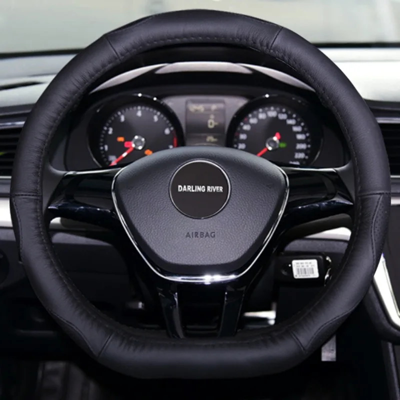 

Steering Wheel Cover Applicable Geely S1 Dihao GS EC7 GL Unitang Borui EV Vision D-Shaped Genuine Leather Four Seasons Universal